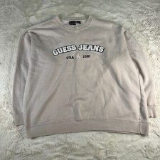 Guess Jeans USA Sweatshirt Mens Size S Beige Crew Neck Style M9408430