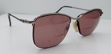 Vintage Luxottica Vesta Silver Oval Half-Rim Sunglasses Italy FRAMES ONLY