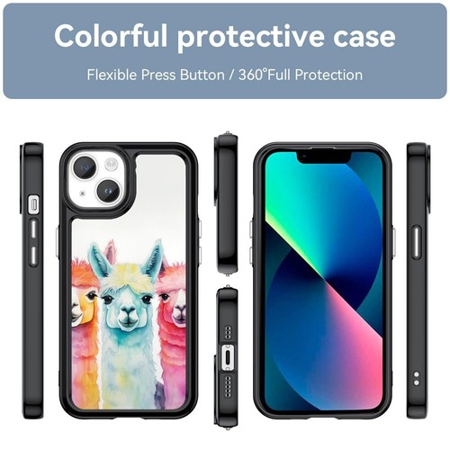 For Samsung S21 S22 S23 S24 Ultra FE watercolor tie dyed llamas Plastic TPU Case - 第 13/25 張圖片