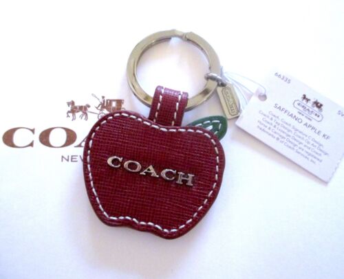 Neu mit Etikett Coach Saffiano Leder Apfel Schlüsselanhänger Schlüsselanhängsel Anhänger 66335 SELTEN