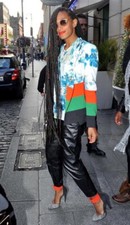Etro Jacket 46 Blue Floral Black Red Green Stripe Color Block Blazer Women $2234