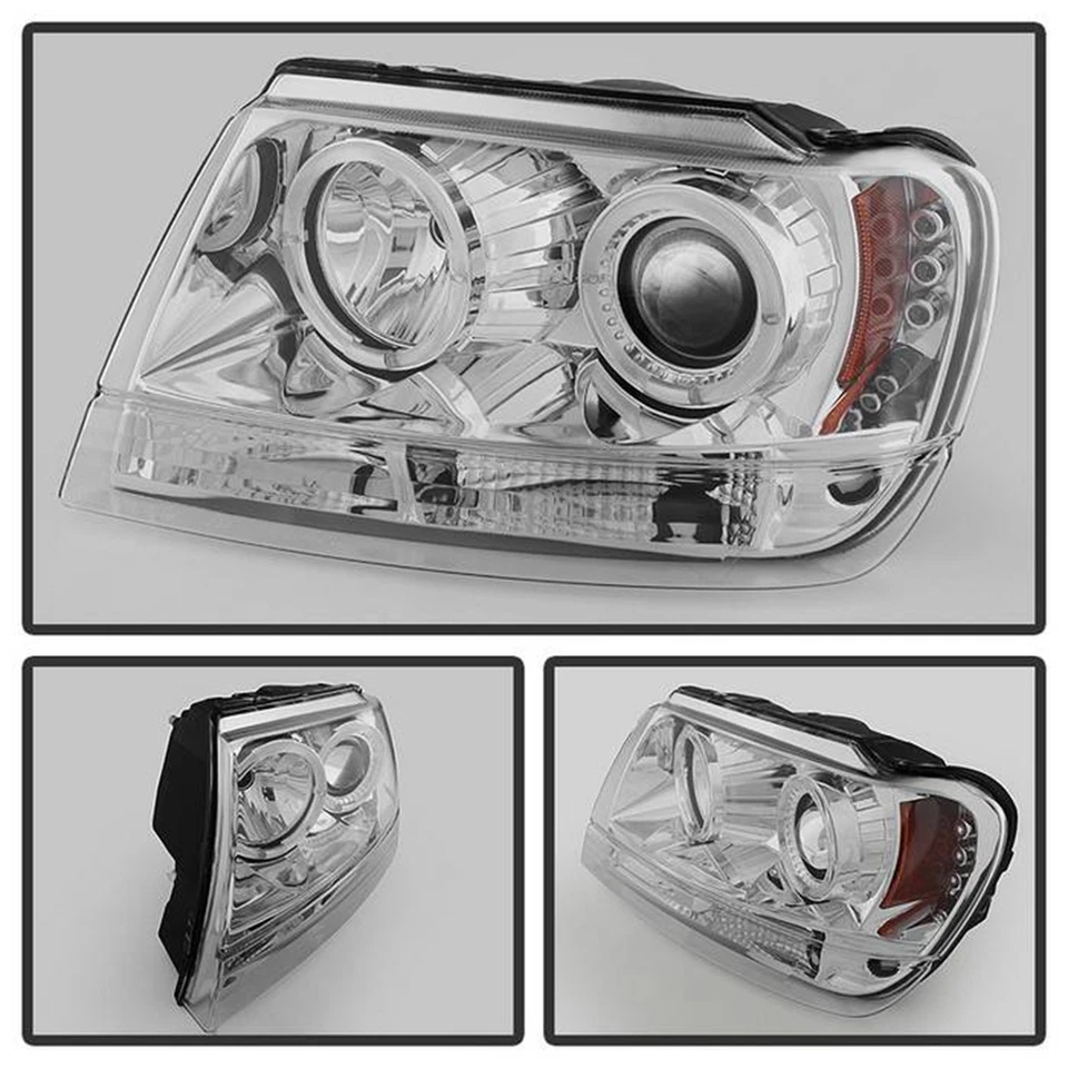 Faros proyectores Spyder Signature LED halo cromados para Jeep Grand Cherokee Foto 3 de 4
