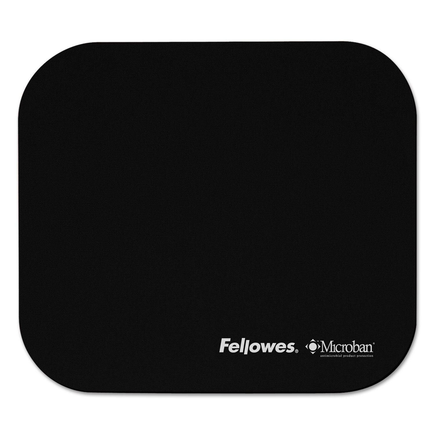 Fellowes Mouse Pad w/Microban Nonskid Base 9 x 8 Black 5933901
