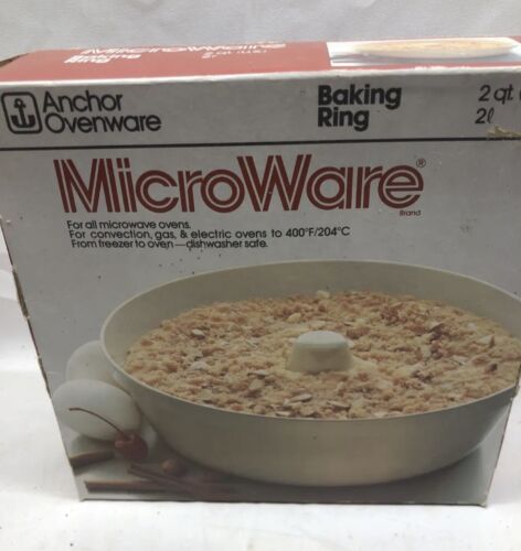 Anchor Hocking MICROWARE Baking Ring 2 Qt, Brand New Vintage Cook ware - Afbeelding 1 van 2