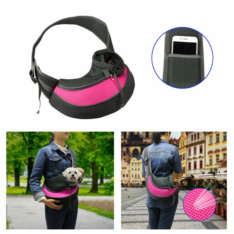 Dog Carrier Sling Bag Pet Puppy Backpack Travel Tote Mesh Hands Free Shoulder US - Image 3 of 4
