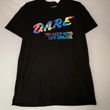 DARE Shirt Mens Tie Dye Black Extra Large XL TO KEEP KIDS OFF DRUGS LOGO NWT