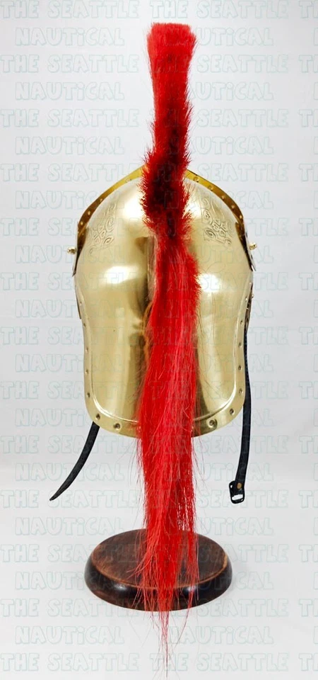 Casco Pretoriano de la Guardia Romana Imperial Hecho a Mano con Pluma Roja Regalo de Navidad Foto 2 de 4