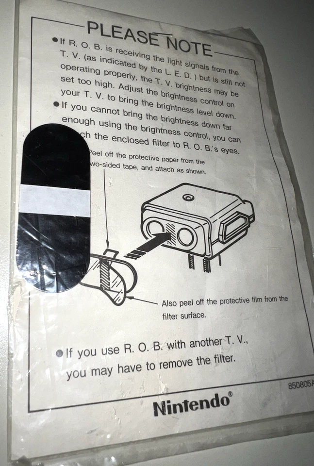SEALED 1985 Nintendo ROB Robot Eye Filter R.O.B. NEW from NES Deluxe Set RARE! - Image 4 of 4