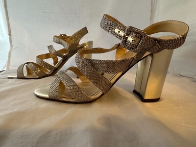 Unisa Sydniee Gold Metallic Dress Sandals, Gold Glitter, Women