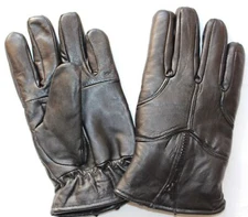 MENS SOFT REAL LEATHER WINTER DRIVING INSULATE LINED ADJUSTABLE GLOVES - UK1B