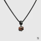 Pierres précieuses rouges mini serpent cœur boîte noire chaîne pendentif collier bijoux collier