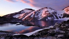 Landscape mountains lake water snow outdoors Custom Gaming Mat Desk