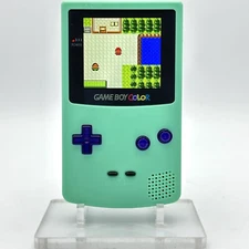 Nintendo Game Boy Color GBC Backlit IPS Mod Console System Teal Seafoam & Purple