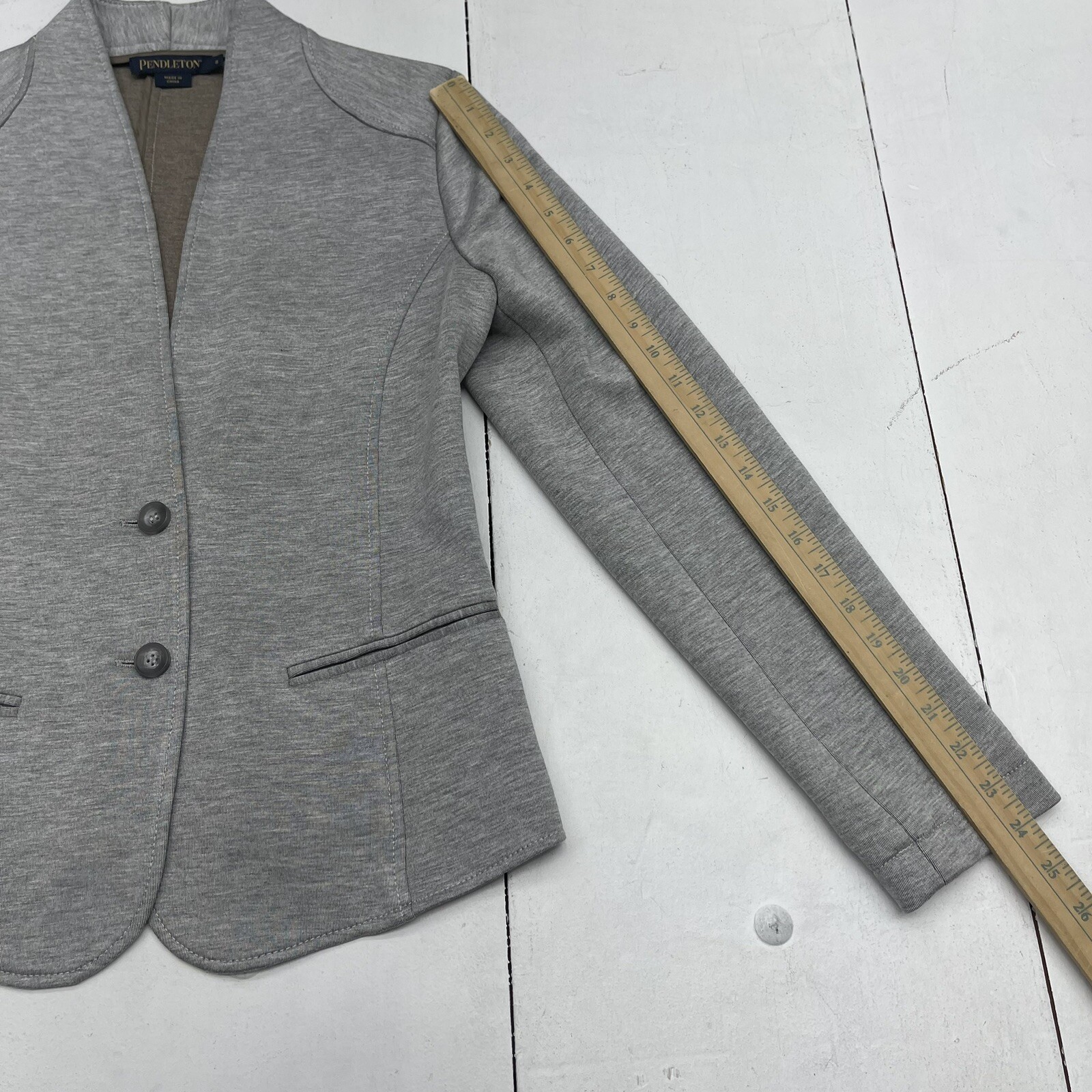 Pendleton Heather Grey Two Button Blazer Women’s … - image 6