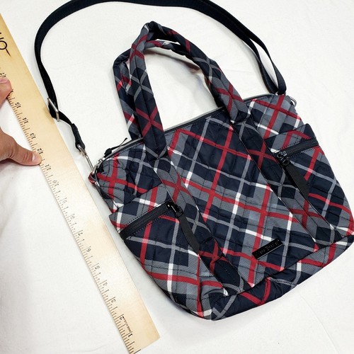 VERA BRADLEY Performance Twill Medium Red Black Multi-Strap Tote in Paris Plaid - Picture 15 of 15