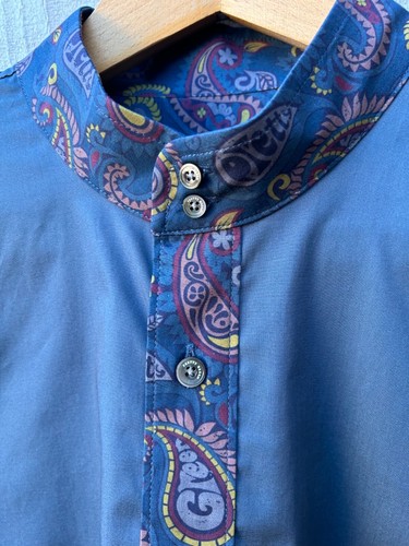 Pretty Green Kaftan Shirt Paisley Brand New With Tags Oasis Liam Gallagher - Picture 13 of 18