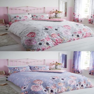Luxury Violet Cottage Duvet Cover Bedding Set With Pillow Cases