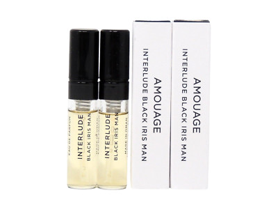 AMOUAGE INTERLUDE BLACK IRIS MAN EDP 2.0ml .06fl oz x 2 COLOGNE SPRAY SAMPLES