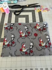 JACK AND SALLY ROSES HANDMADE makeup Bag NWOT Zipper