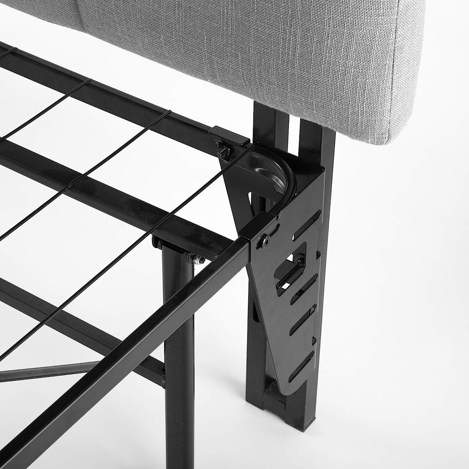 Set of 2 ZINUS 16 Inch SmartBase Headboard or Footboard Brackets Black Steel