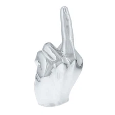 Middle Finger Hood Ornament For Flat Hoods Chrome 6-5/16” Tall, 3 Stud UP#72054