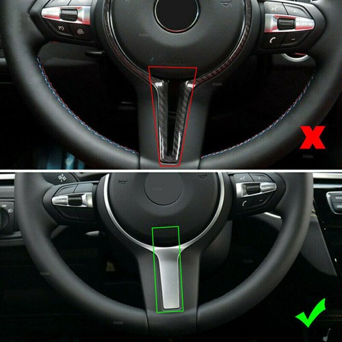 Carbon Fiber Steering Wheel Trim Panel Cover For BMW F10 F22 F30 F32 M Sport - Picture 4 of 10