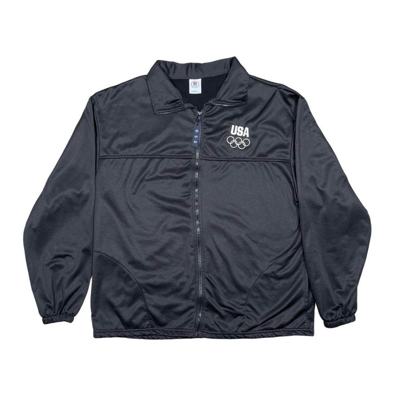 Vtg 90s Olympics Committee Full Zip Jacket XL Black US Team Warm Up ...