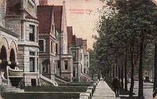 Chicago Illinois Michigan Ave Downtown Early 1900s Gold Coast Vtg Postcard E52