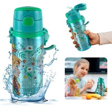 Licensed 600ml Hot & Cool Aluminum Flask, Push Button Kids Water Bottle