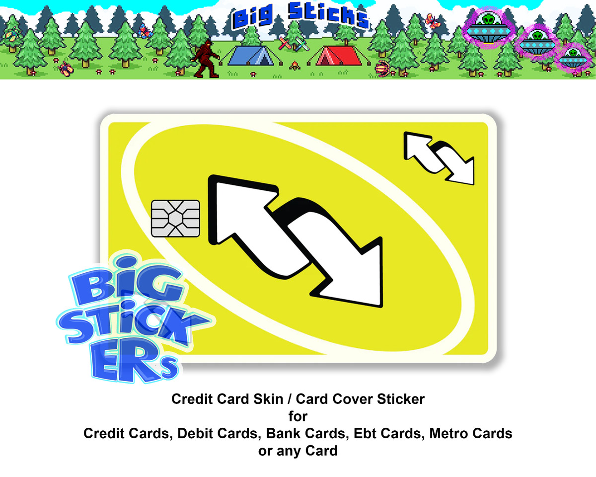 Uno Reverse Draw 4 Card Credit Card SMART Sticker Skin Decal, Card