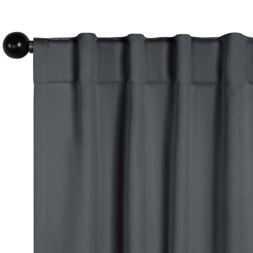 Solid Classic Polyester Modern Wrinkle & Shrink Resistant Blackout Curtain Set - Picture 35 of 94