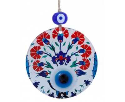 Nazar Boncuk 12 cm Glas Anhänger  Deko Evil Eye Blau Augen Iznik Carnation