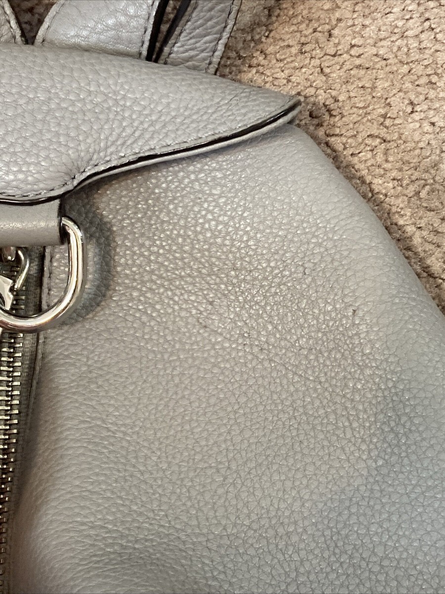 Rebecca Minkoff Julian Gray Pebble Leather Backpack with silver-tone hardware Rebecca Minkoff Julian Backpack Grey Pebbled Leather Medium  main image 2