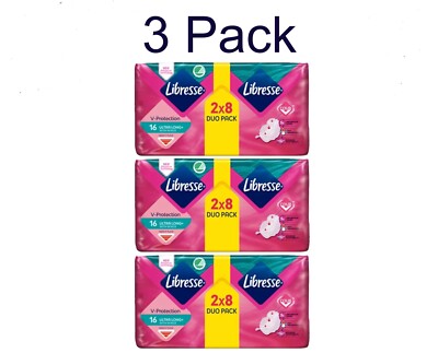3x LIBRESSE INVISIBLE SUPER Sanitary Pads, 16pcs