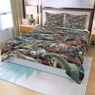 Jurassic Words Dinosaurs Print Duvet Cover Set (3Pcs) Quilt Cover & Pillowcase