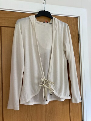 Ladies Cream Jacket Cardigan Hoodie Activewear Lightweight Size M Merrell