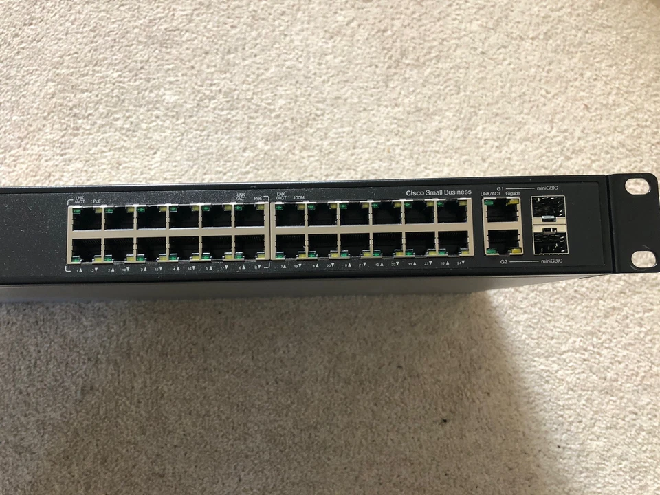 Cisco Catalyst WS-C3750V2-24PS-S 3750 V2 24 Port PoE Network Switch Rack Mounts - Image 4 of 4