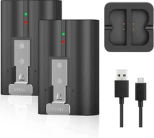 2 Pack 6040mAh Replacement Battery w/ Dual Charger Station for Ring Doorbell Cam