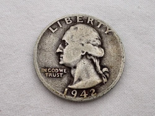 1942 S U.S. Washington Silver Quarter HT-25