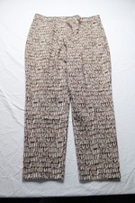 Susan Graver Women's Printed Ponte Slim Leg Ankle Pull On Pants EJ3 Brown Large