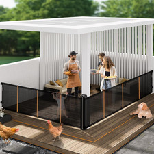 2-In-1 Retractable Baby Gates 41" Tall, Both Side up to 200" Wide, Black
