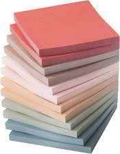 Sticky Notes, 3"x3", 12 Pads, Vintage Colors, Self-Stick Pads,Aesthetic,Colorful