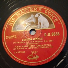 Arturo Toscanini Scherzo Vivace 78rpm HMV DB3858