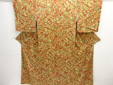 7757950: JAPANESE KIMONO / ANTIQUE KIMONO / TAISHO ROMAN STYLE / SILK / KINSHA /
