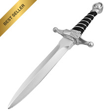 Halloween Cosplay Foam Sword 15 Inch Plastic Medieval Fake Dagger Silver Prop