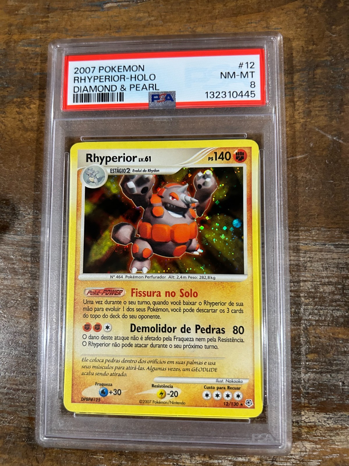 POKEMON 2007 Diamond & Pearl RHYPERIOR Holo #12 PSA 8 RARE