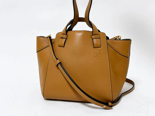 LOEWE Hammock Nugget Brown Leather Handbag Shoulder Bag 2WAY #130