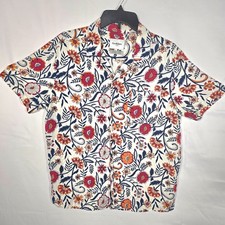 Goodfellow Mens Sz M Casual Floral Button Down Party Shirt Top Short Sleeve Boho