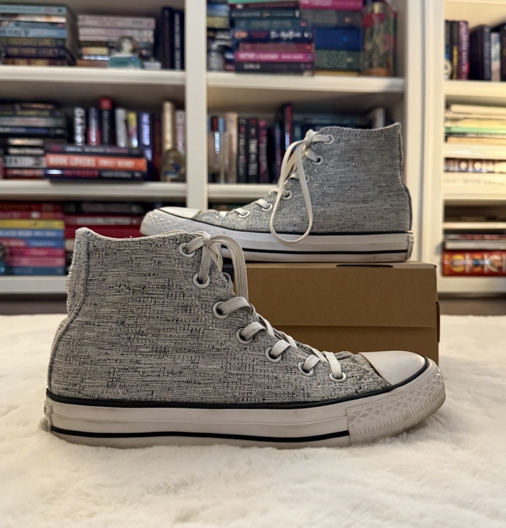 Converse Chuck Taylor All Star High Top Sneakers Gray Textured- Size 7 thumbnail 2