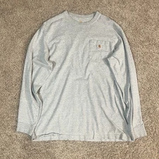 Carhartt Men's Loose Fit Heavyweight Long-Sleeve Pocket T-Shirt - Heather Gray